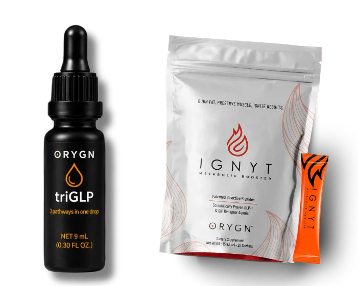 triGLP e IGNYT de ORYGN — Formatos Gotas Sublinguales y Sobres Monodosis