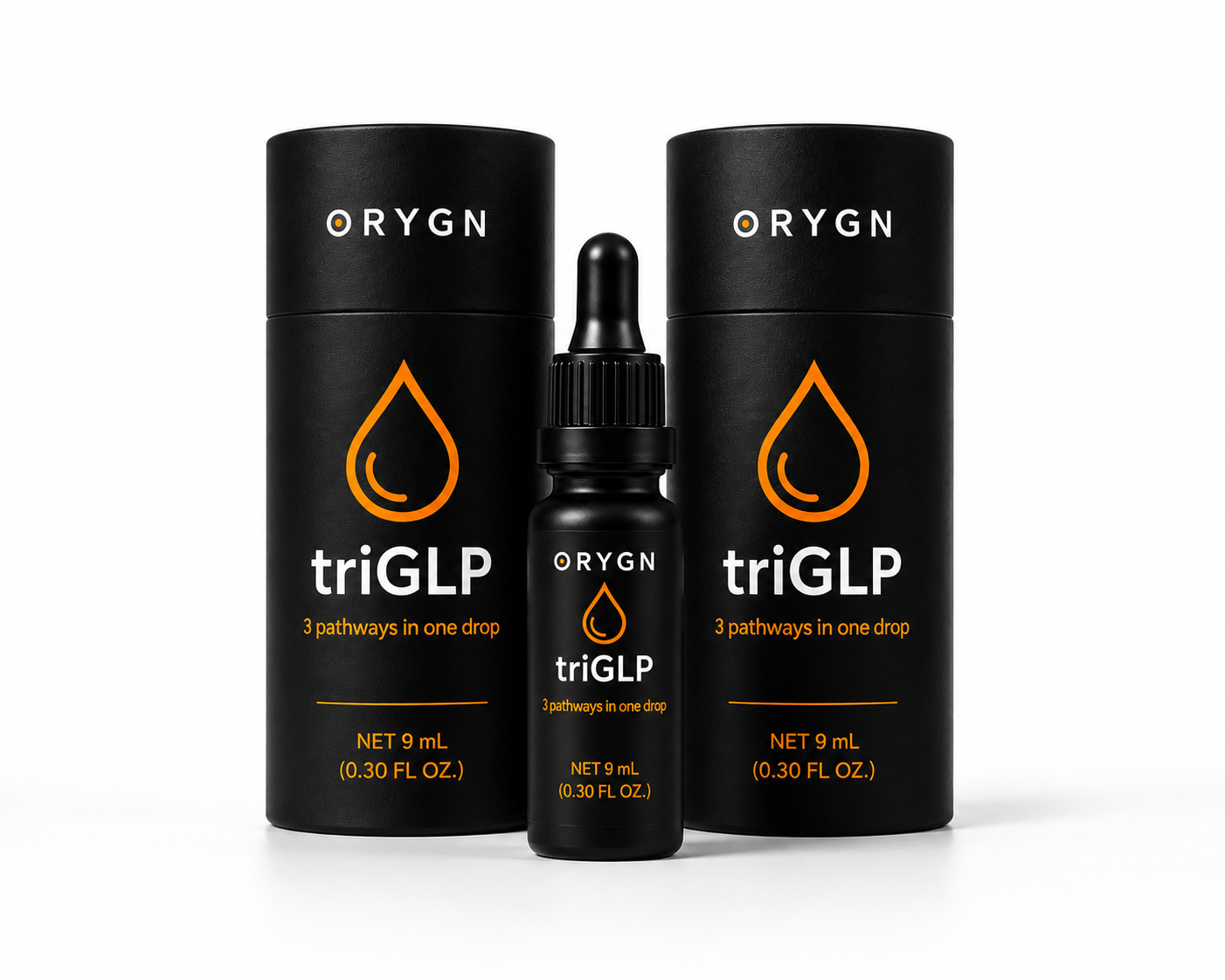Botella de TriGLP en el nuevo packaging para fase de mantenimiento